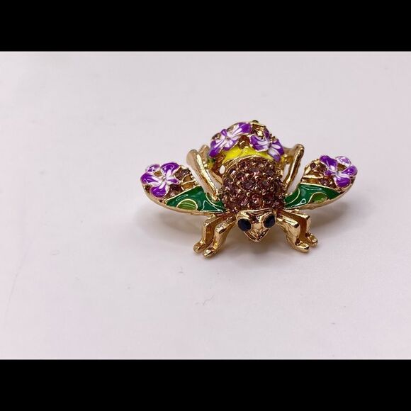 Joan Rivers Purple Orchid Bee Pin - Picture 3 of 8